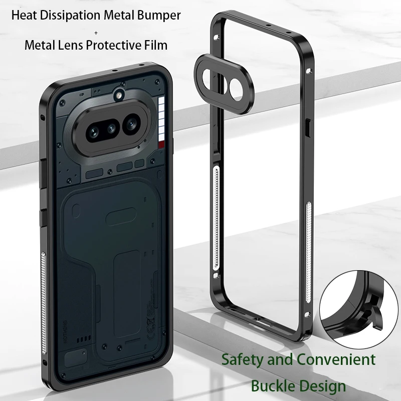 Aluminum Alloy Bumper Case For Nothing Phone 4A Pro Cooling Metal Frame With Camera Protective Film Hard Back Bumpers 3a pro
Aluminum Alloy Bumper Case For Nothing Phone 4A Pro Cooling Metal Frame With Camera Protective Film Hard Back Bumpers 3a pro