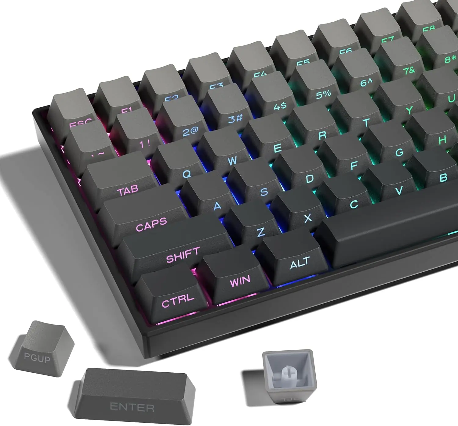 PBT Keycaps - Side Printed Keycaps 60 65 75 100 Percent, Double Shot Shine Through Custom Key caps, Gradient Gray 136 Keys S
PBT Keycaps - Side Printed Keycaps 60 65 75 100 Percent, Double Shot Shine Through Custom Key caps, Gradient Gray 136 Keys S