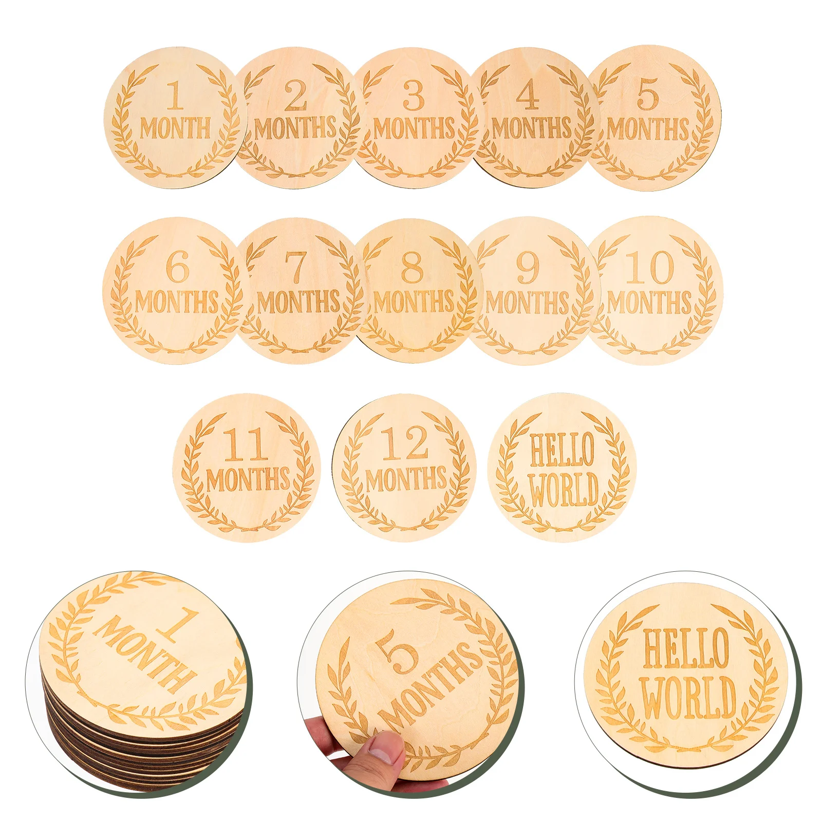 13Pcs Wood Baby Milestone Cards Ear of Wheat Pattern Photo Props Monthly Growth Marker Infant Discs Wood Milestone Cards
13Pcs Wood Baby Milestone Cards Ear of Wheat Pattern Photo Props Monthly Growth Marker Infant Discs Wood Milestone Cards