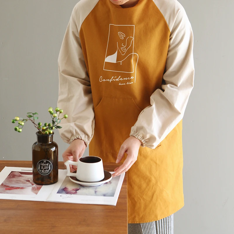 Nordic fashion cotton long-sleeved blouse apron waterproof Korean version home kitchen milk tea shop men and women apron
Nordic fashion cotton long-sleeved blouse apron waterproof Korean version home kitchen milk tea shop men and women apron