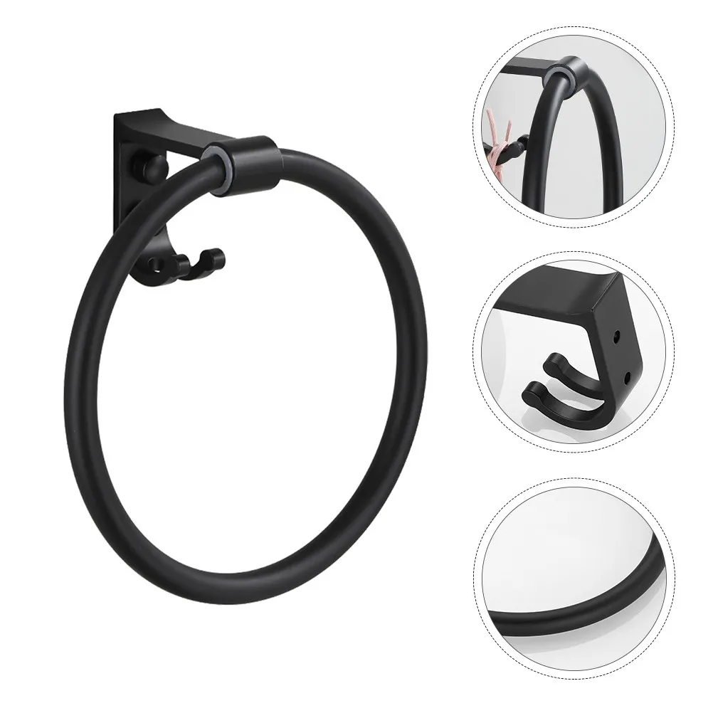 1Pcs Towel Ring Aluminum Thick Solid Rust Resistant Black No Punch Installation Bathroom Hanging Round Corner Waterproof Holder
1Pcs Towel Ring Aluminum Thick Solid Rust Resistant Black No Punch Installation Bathroom Hanging Round Corner Waterproof Holder
