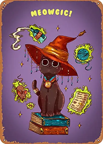 Meowgic винтажный вид металлический знак художественные принты Ретро подарок 8x12 дюймов
Meowgic винтажный вид металлический знак художественные принты Ретро подарок 8x12 дюймов