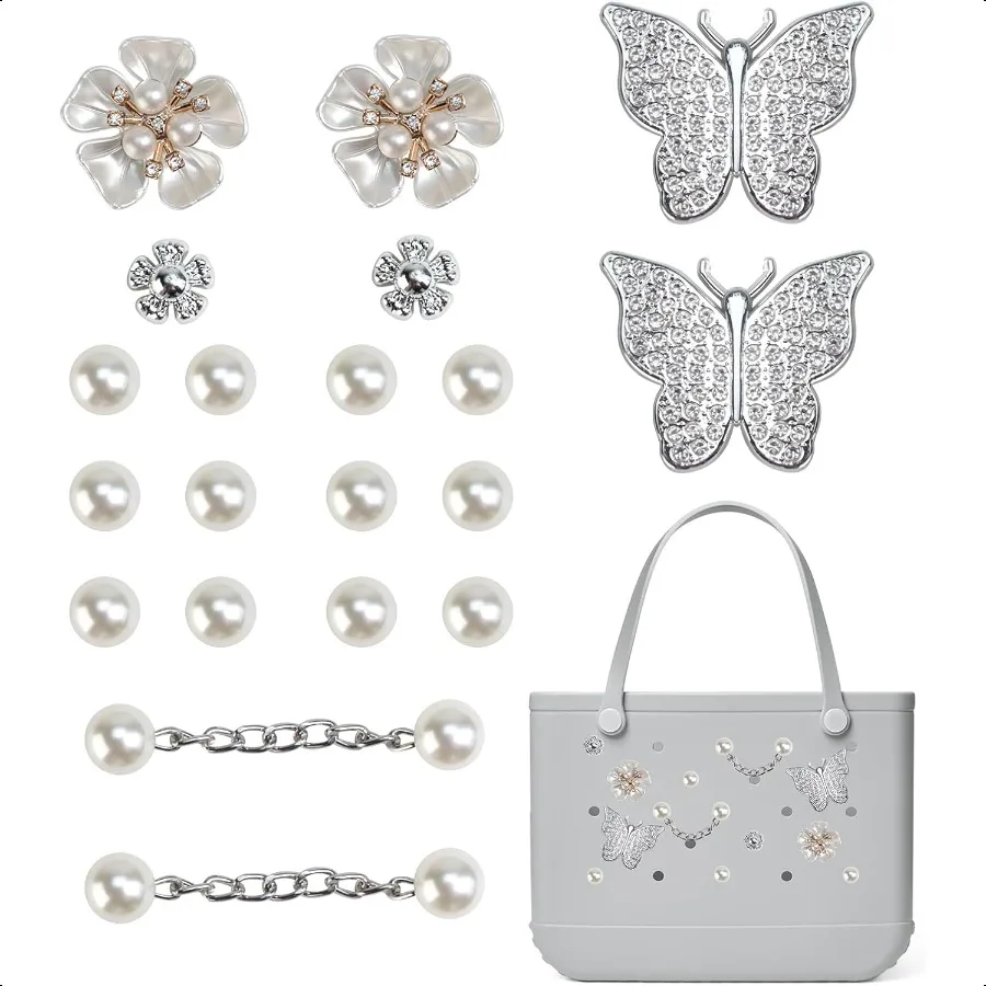 Сумка Bogg, подвеска с жемчугом, бабочкой, цветком и цепочкой, милая сумка Bogg, аксессуары, подвески для девочек и женщин
Сумка Bogg, подвеска с жемчугом, бабочкой, цветком и цепочкой, милая сумка Bogg, аксессуары, подвески для девочек и женщин