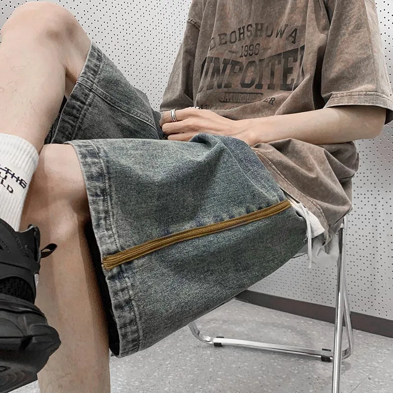 Waed Vintage Men's Denim orts Summer Trendy High Street Loose Fit Five-Quarter Mid-Calf Straight Leg Jeans Casual orts
Waed Vintage Men's Denim orts Summer Trendy High Street Loose Fit Five-Quarter Mid-Calf Straight Leg Jeans Casual orts