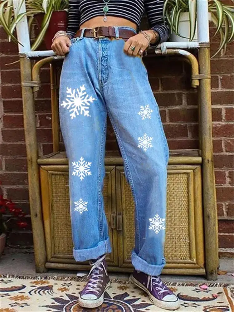 Women's Jeans 2024 Spring And Autumn New Snowflake Print Western Retro Fashion Casual Plus-Size Jeans
Women's Jeans 2024 Spring And Autumn New Snowflake Print Western Retro Fashion Casual Plus-Size Jeans