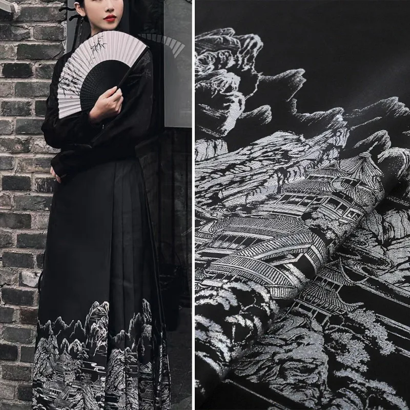 Distant Mountains Chinese-Style Gold-Woven Brocade Jacquard Embroidery Fabric for Horse-Face Pleated Skirt Hanfu Dress Designer
Distant Mountains Chinese-Style Gold-Woven Brocade Jacquard Embroidery Fabric for Horse-Face Pleated Skirt Hanfu Dress Designer