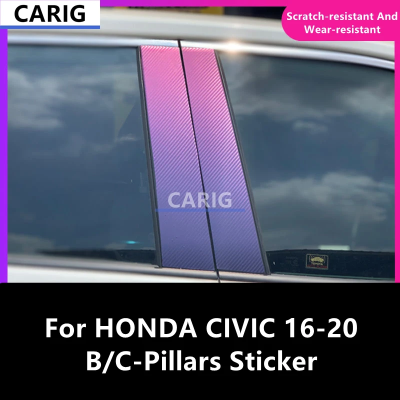 Наклейка для HONDA CIVIC 16-20 B/C-Pillar, Модифицированная Защитная пленка для салона автомобиля из углеродного волокна, модификация аксессуаров
Наклейка для HONDA CIVIC 16-20 B/C-Pillar, Модифицированная Защитная пленка для салона автомобиля из углеродного волокна, модификация аксессуаров