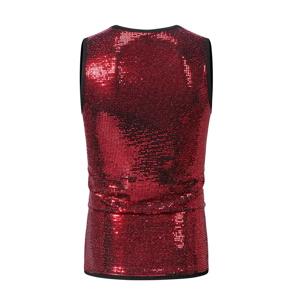 Fashion Tops Disco Dance Nightclub Glitter Sleeveless Shirt Dazzling Tank Tops Brand New Casual Style Polyester Fabric 
Fashion Tops Disco Dance Nightclub Glitter Sleeveless Shirt Dazzling Tank Tops Brand New Casual Style Polyester Fabric