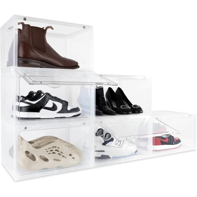 XL Shoe Storage Boxes – Foldable and Stackable Shoe Storage Organizer for Closet – Clear Hard Plastic Big Shoe Storage Box
XL Shoe Storage Boxes – Foldable and Stackable Shoe Storage Organizer for Closet – Clear Hard Plastic Big Shoe Storage Box