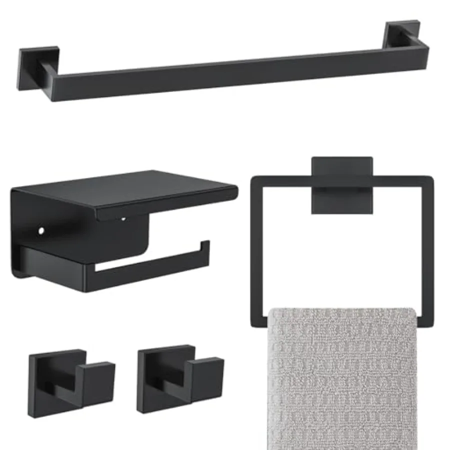 Bathroom Hardware Accories Set 5-Pieces Towel Bar Set Stainl Steel Towel Holder Set 16 Inch Towel Bar, Towel Racks Set for Bath
Bathroom Hardware Accories Set 5-Pieces Towel Bar Set Stainl Steel Towel Holder Set 16 Inch Towel Bar, Towel Racks Set for Bath