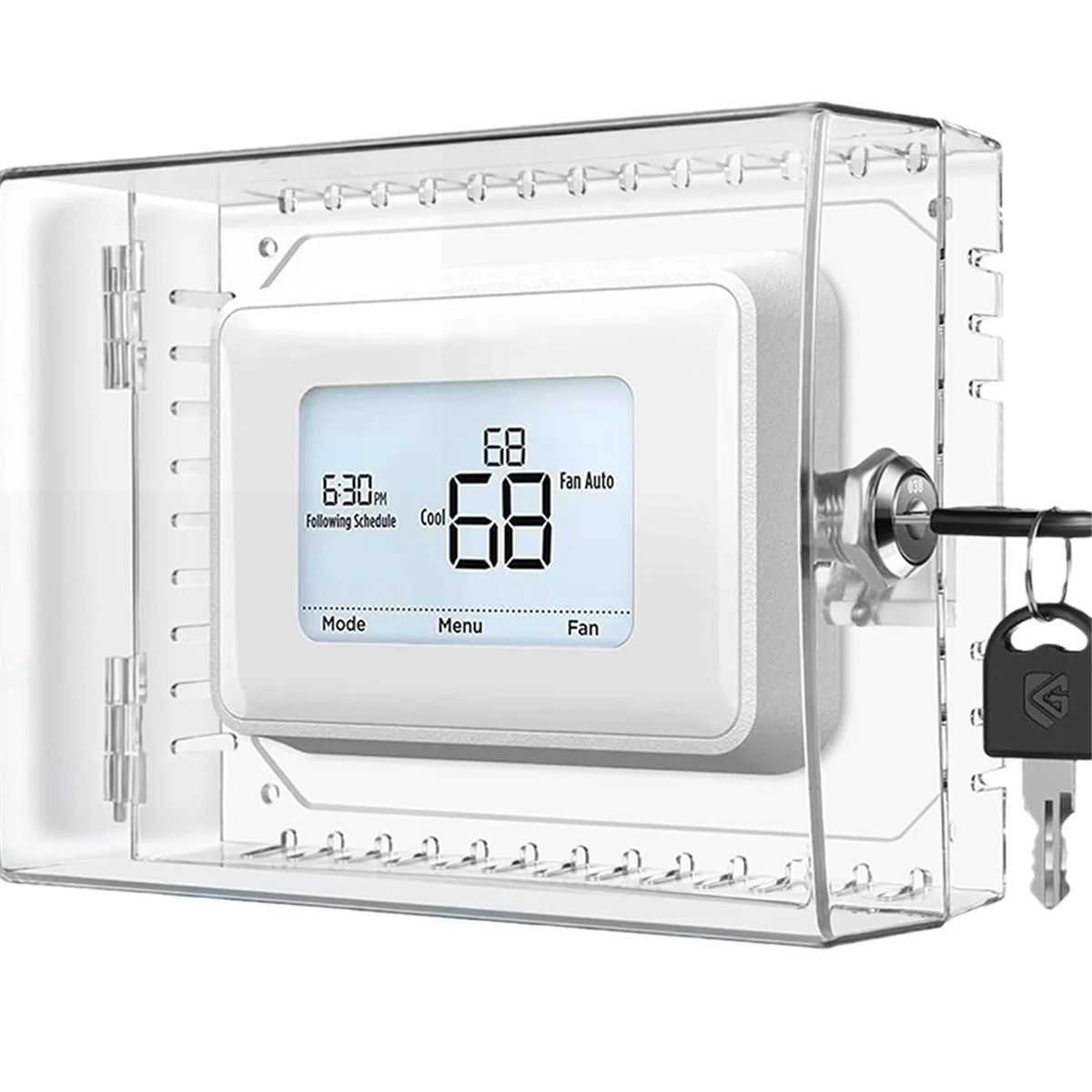 A76K Large Thermostat Lock Box Cover with Key for Honeywell, Clear Thermostat Cover Fits Thermostats 5H X 6inch W or Smaller
A76K Large Thermostat Lock Box Cover with Key for Honeywell, Clear Thermostat Cover Fits Thermostats 5H X 6inch W or Smaller