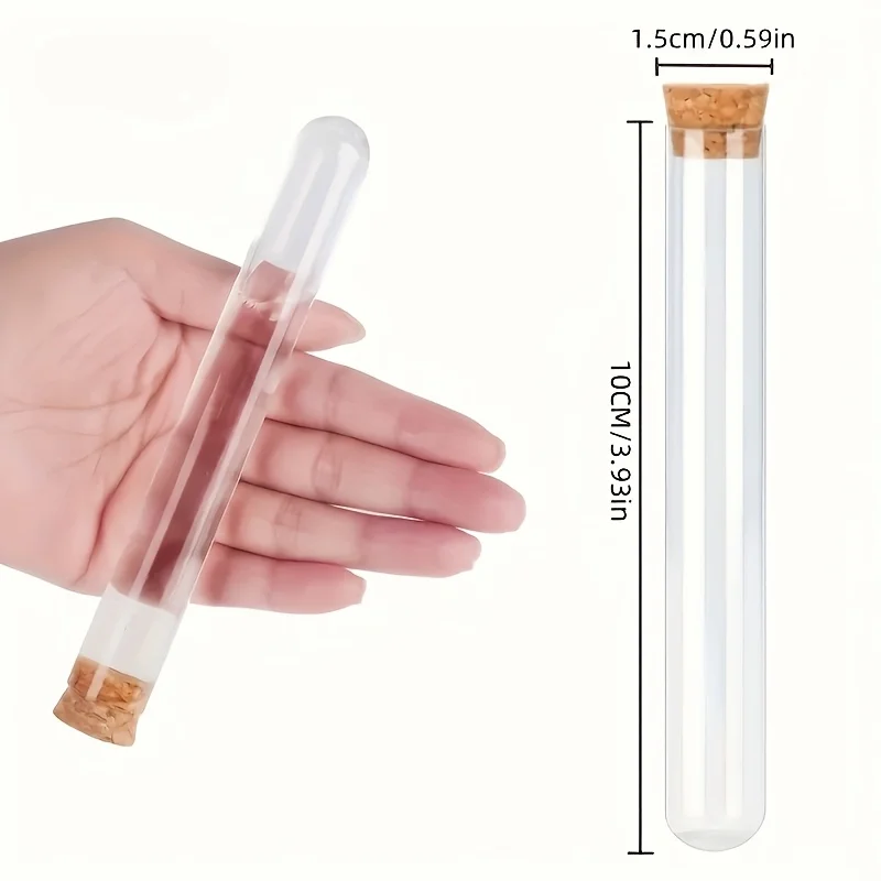 10PCS lab Test Tubes With Cork Clear Plastic Test Tube Wooden Plugs Test Bottle For Scientific Experiments Terrarium 10X1.5cm
10PCS lab Test Tubes With Cork Clear Plastic Test Tube Wooden Plugs Test Bottle For Scientific Experiments Terrarium 10X1.5cm