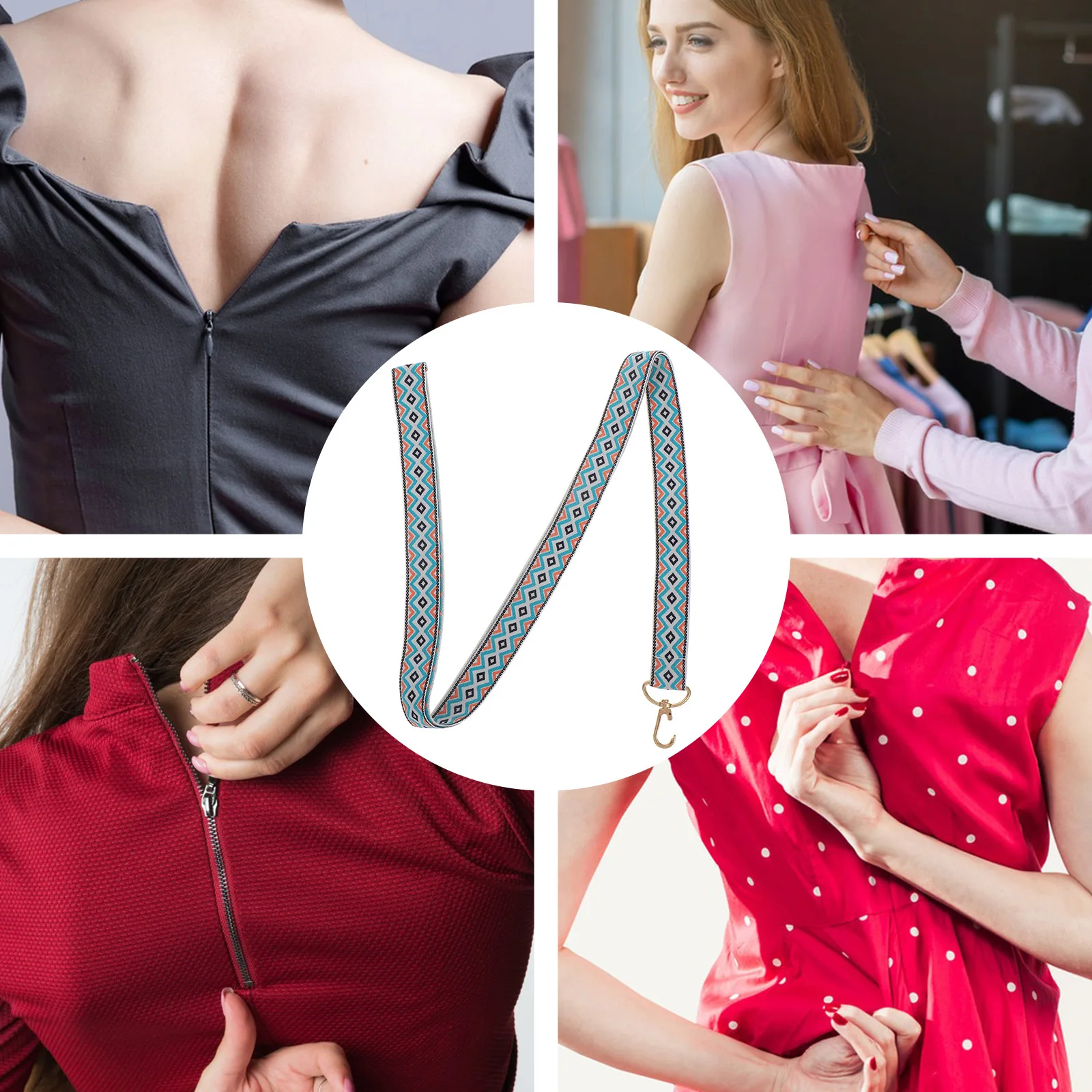Zipper Hook Helper Dress Pull Assist Tool Soft Material Elegant Strong Ribbon Zipper Strap Hook Clothing Store Supplies
Zipper Hook Helper Dress Pull Assist Tool Soft Material Elegant Strong Ribbon Zipper Strap Hook Clothing Store Supplies