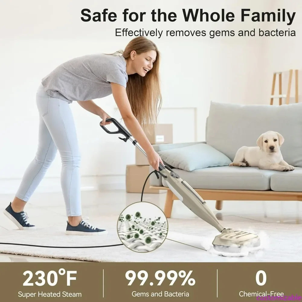 Rotating Mop Pad Steam Mop - 10-in-1 Multipurpose Lightweight Spin Mop with 3 Steam Modes and LED Headlights
Rotating Mop Pad Steam Mop - 10-in-1 Multipurpose Lightweight Spin Mop with 3 Steam Modes and LED Headlights