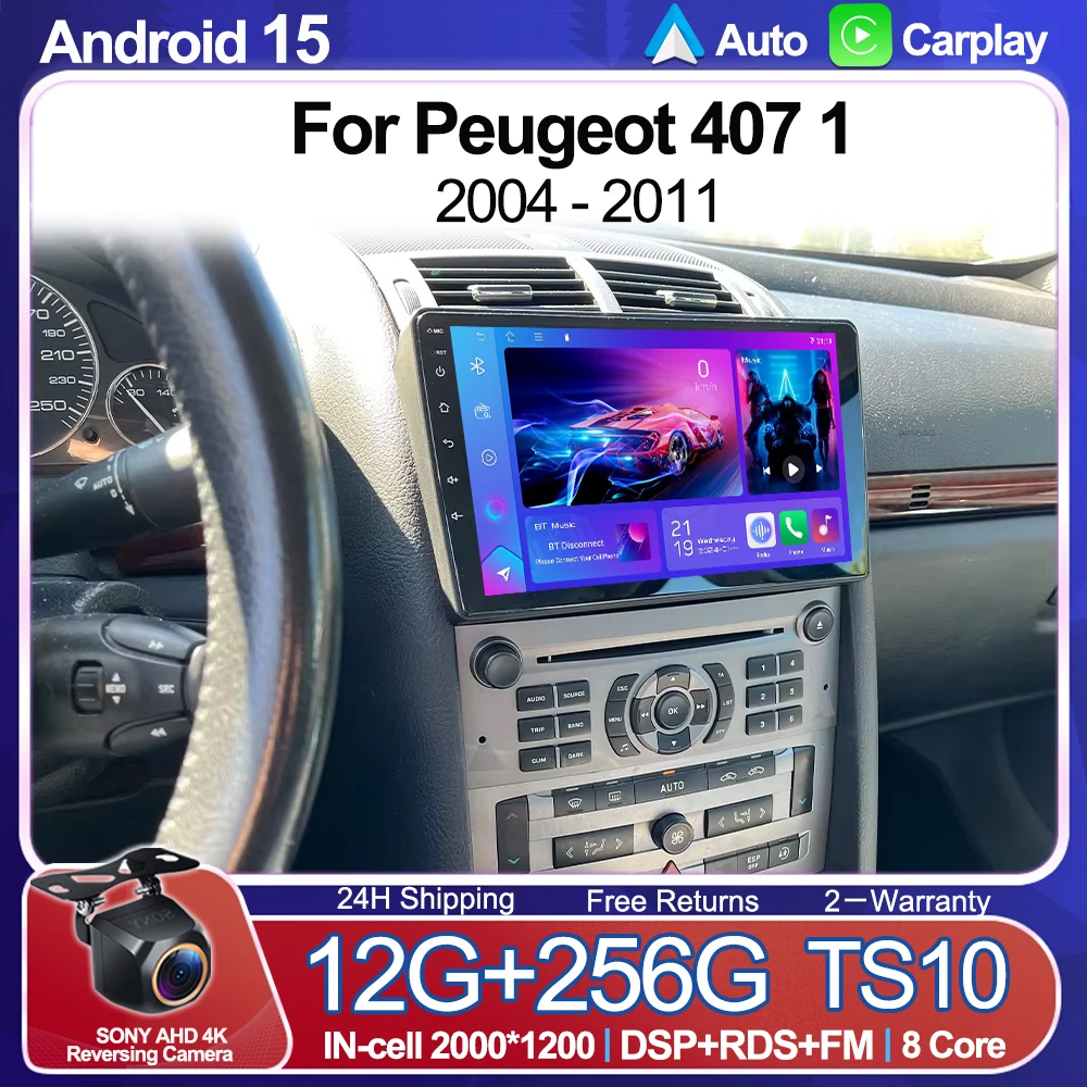 Android 15 Car Radio For Peugeot 407 1 2004 - 2011 Car Radio Video Multimedia Player Navigation Gps Carplay Stereo Wifi 2 Din
Android 15 Car Radio For Peugeot 407 1 2004 - 2011 Car Radio Video Multimedia Player Navigation Gps Carplay Stereo Wifi 2 Din