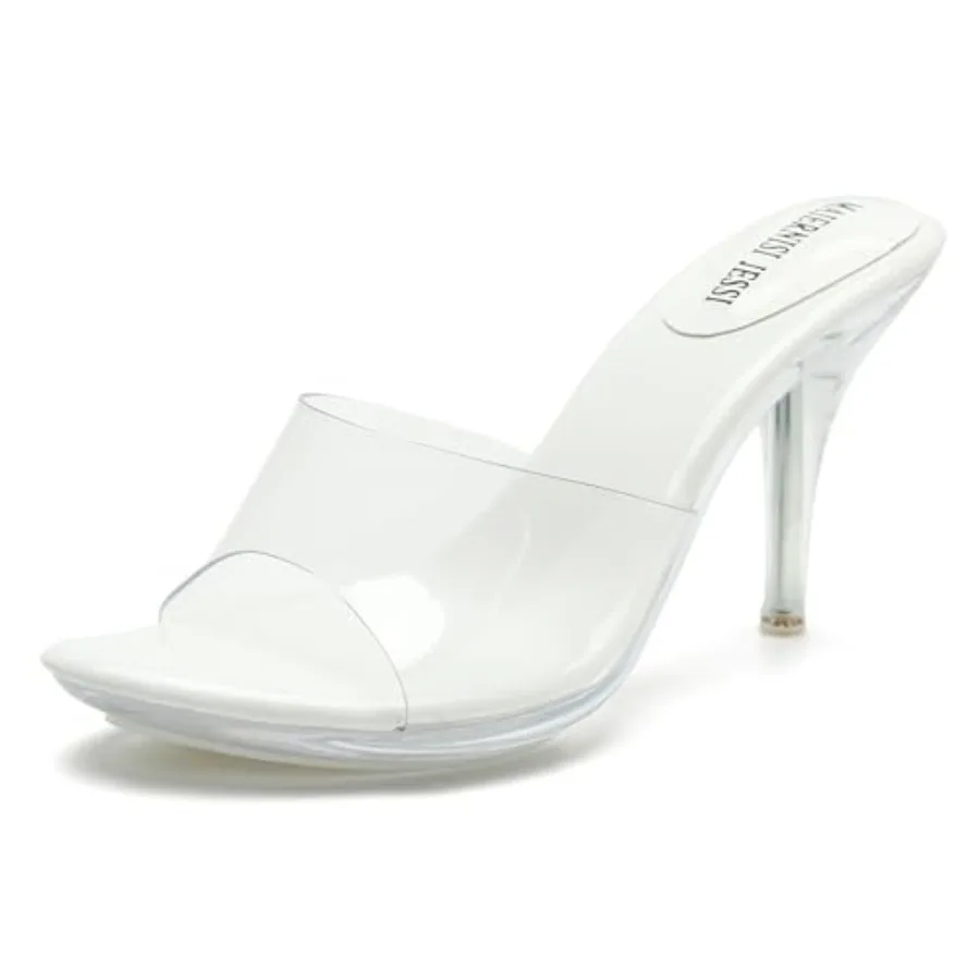 MAIERNISI JESSI Women's Clear Strap Mule Heels, Transparent Upper, Sexy Stilletos, Slip on, Wedding Dress High Heel Sandals
MAIERNISI JESSI Women's Clear Strap Mule Heels, Transparent Upper, Sexy Stilletos, Slip on, Wedding Dress High Heel Sandals