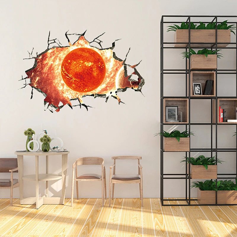 3D Broken Wall Hole Art Galaxy Fiery Sun Vinyl Mural Stickers for Home Decoration Aesthetic Room Roof Ceiling Floor Wallpaper
3D Broken Wall Hole Art Galaxy Fiery Sun Vinyl Mural Stickers for Home Decoration Aesthetic Room Roof Ceiling Floor Wallpaper
