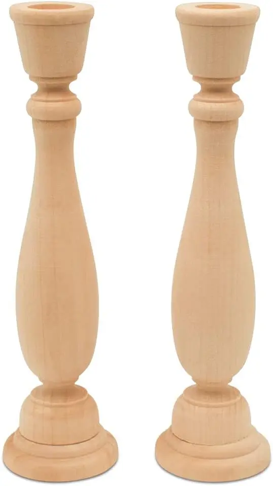 Unfinished Wooden Candlestick Holders 9 Inch Tall with 7/8 Inch Hole Set of 4 for DIY Painting or Decorating
Unfinished Wooden Candlestick Holders 9 Inch Tall with 7/8 Inch Hole Set of 4 for DIY Painting or Decorating