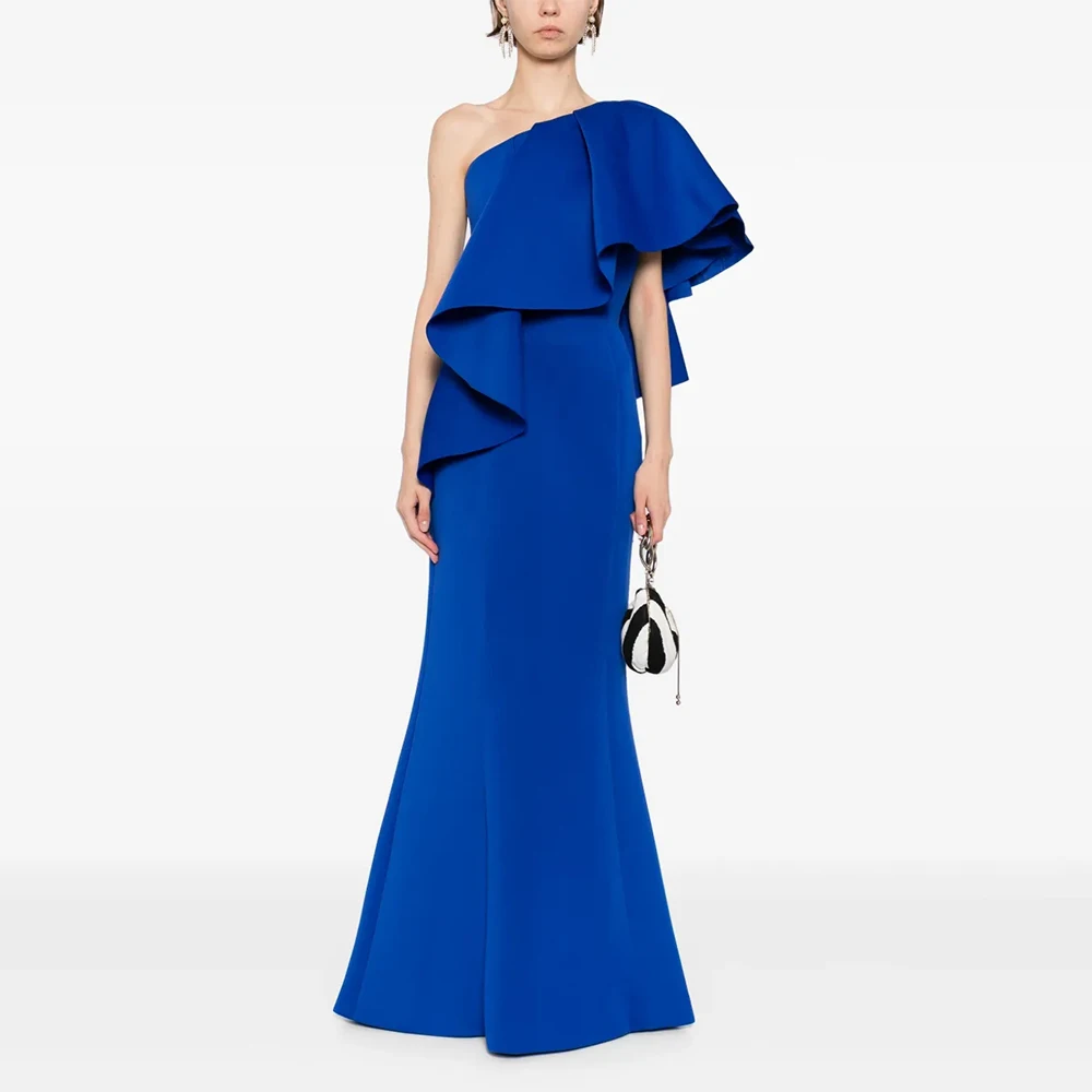 One Shoulder Royal Blue Women's Evening Gown Mermaid Formal Party Dress Ruffles Saudi Dress Floor Length Sleeveless Prom Dress
One Shoulder Royal Blue Women's Evening Gown Mermaid Formal Party Dress Ruffles Saudi Dress Floor Length Sleeveless Prom Dress