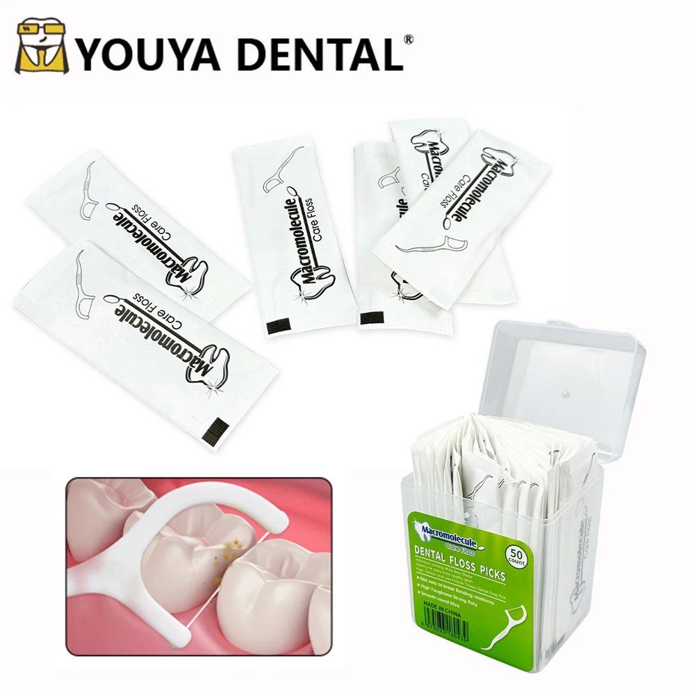 50pcs/Box Portable Disposable Dental Floss Plastic Toothpick Disposable Care Floss Stick Deep Cleaning for Oral Care
50pcs/Box Portable Disposable Dental Floss Plastic Toothpick Disposable Care Floss Stick Deep Cleaning for Oral Care