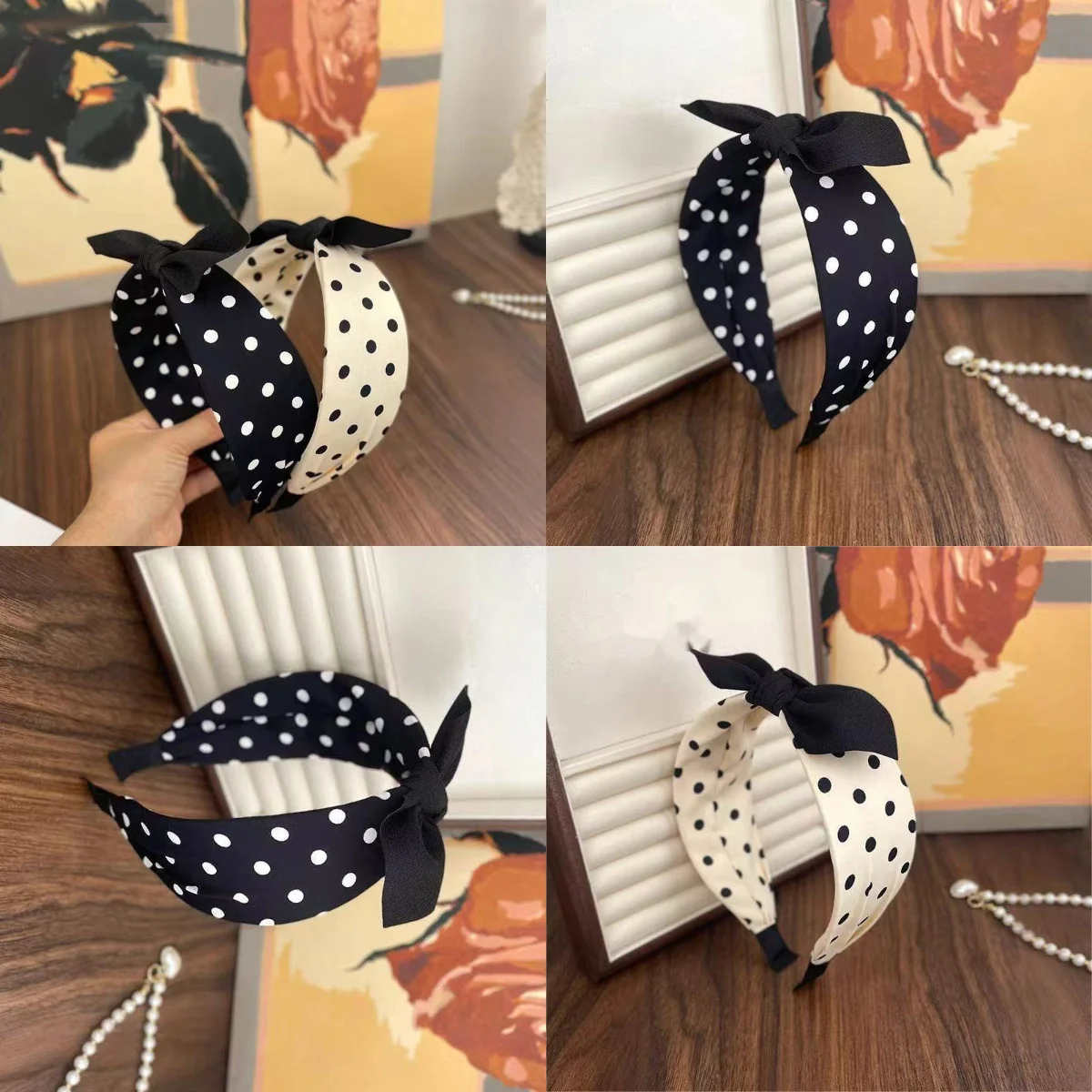 Black & White Polka Dot Headband with Bow Retro Contrast Design Non-Slip Elegant Hair Band for Women Daily Use Special Occasions
Black & White Polka Dot Headband with Bow Retro Contrast Design Non-Slip Elegant Hair Band for Women Daily Use Special Occasions