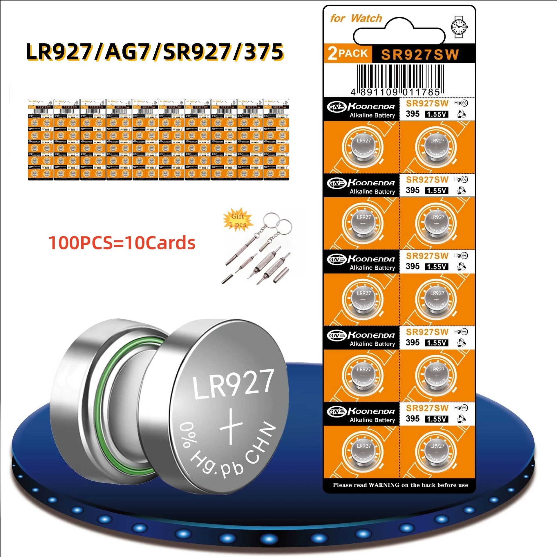 100PCS AG7 Button Cell 1.55V Battery LR927 SR927W 375 GR927 Alkaline Battery for Watch Toys Remotes
100PCS AG7 Button Cell 1.55V Battery LR927 SR927W 375 GR927 Alkaline Battery for Watch Toys Remotes