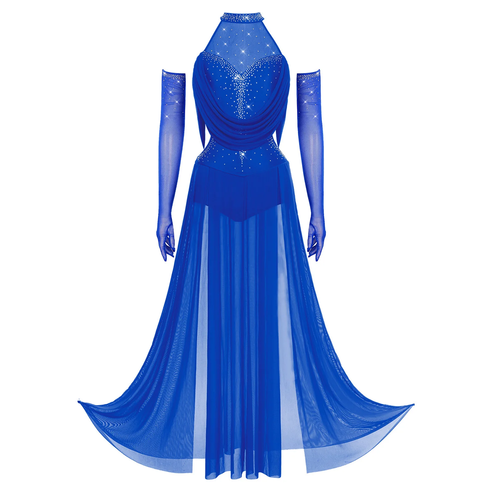 Girls Women Modern Lyrical Figure Skating Dress Halter Backless Sparkly Rhinestones Maxi Long Leotard Stretchy for Performance
Girls Women Modern Lyrical Figure Skating Dress Halter Backless Sparkly Rhinestones Maxi Long Leotard Stretchy for Performance