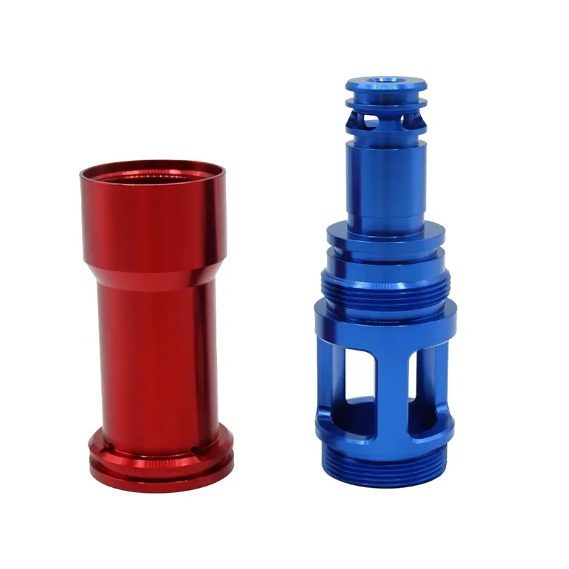 Custom CNC Turned And Milled Aluminum Valve Spool And Sleeve Red/Blue Anodized Hydraulic Valve Components for Precision Engineer
Custom CNC Turned And Milled Aluminum Valve Spool And Sleeve Red/Blue Anodized Hydraulic Valve Components for Precision Engineer