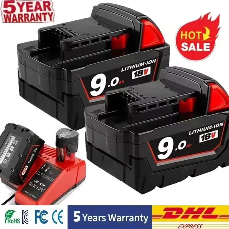 18V Replacement Battery For Milwaukee 48-11-1815 48-11-1850 2646-20 2642-21ct service M18 Tools Rechargeable Battery
18V Replacement Battery For Milwaukee 48-11-1815 48-11-1850 2646-20 2642-21ct service M18 Tools Rechargeable Battery