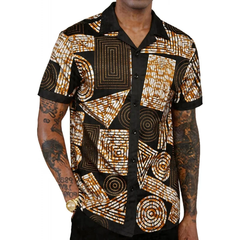 Mens African Dashiki Kente Printed Shirts Cuban Collar Short Sleeve Button Down Vintage Beach Summer Hawaiian Shirts
Mens African Dashiki Kente Printed Shirts Cuban Collar Short Sleeve Button Down Vintage Beach Summer Hawaiian Shirts