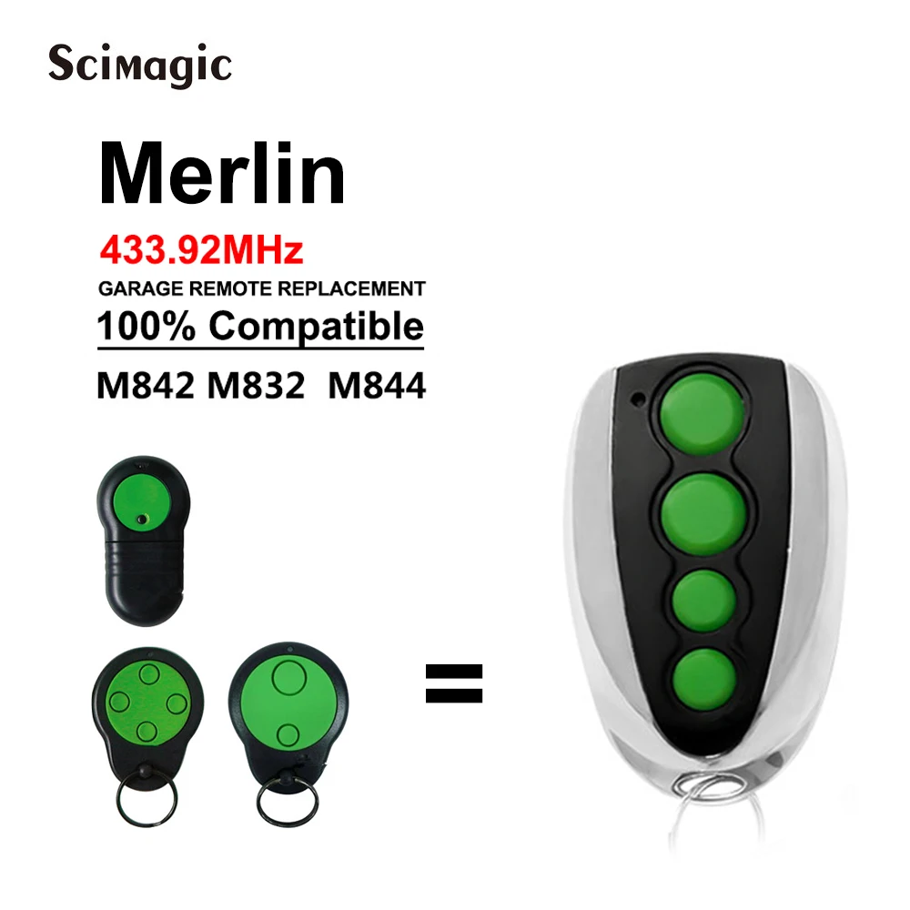 Merlin M842 M844 M832 M230T M430R Gate Remote Control 433.92MHz Rolling Code Garage Door Opener
Merlin M842 M844 M832 M230T M430R Gate Remote Control 433.92MHz Rolling Code Garage Door Opener