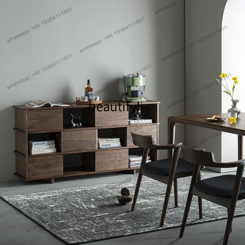 North American black walnut floor-to-ceiling bookcase storage display case with door, sofa side storage and dining side cabinet
North American black walnut floor-to-ceiling bookcase storage display case with door, sofa side storage and dining side cabinet