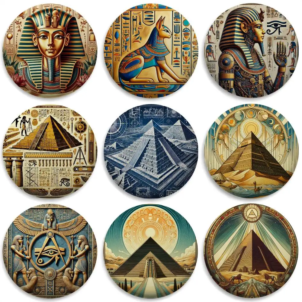 Egyptian Pyramid Pharaohs Badges Round Exquisite Badge Brooches Creative Pins For Clothes Hat Backpack Gift Accessories
Egyptian Pyramid Pharaohs Badges Round Exquisite Badge Brooches Creative Pins For Clothes Hat Backpack Gift Accessories