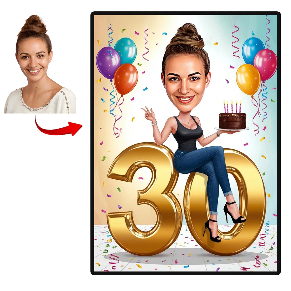 Custom 30th Woman Cartoon Portrait Poster 40th Birthday Caricature Prints Birthday Cartoon Canvas Painting Personalized Birthday
Custom 30th Woman Cartoon Portrait Poster 40th Birthday Caricature Prints Birthday Cartoon Canvas Painting Personalized Birthday