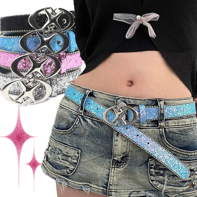 Ремень Y2K из искусственной кожи с луной и звездами для женщин и девушек, роскошный, с блестками и пайетками, в стиле панк, с металлической пряжкой, модный, для джинсов и брюк, декоративный пояс
Ремень Y2K из искусственной кожи с луной и звездами для женщин и девушек, роскошный, с блестками и пайетками, в стиле панк, с металлической пряжкой, модный, для джинсов и брюк, декоративный пояс