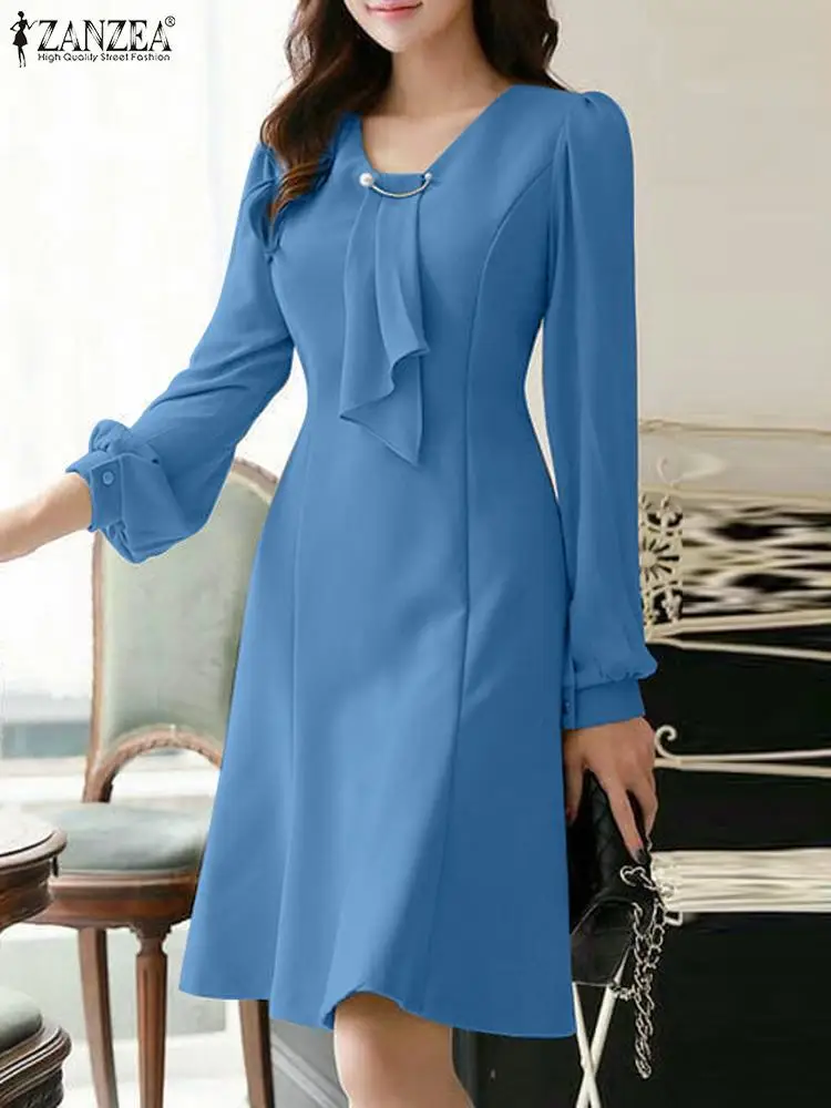 Fashion Women Slim Dress ZANZEA 2023 Autumn Elegant Knee Length Dresses Vintage Waisted Vestidos Sexy V-Neck Lantern Sleeve Robe
Fashion Women Slim Dress ZANZEA 2023 Autumn Elegant Knee Length Dresses Vintage Waisted Vestidos Sexy V-Neck Lantern Sleeve Robe