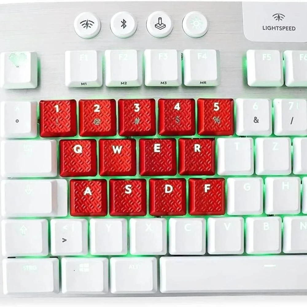 Low axis thread anti slip transparent keycaps suitable for Logitech G915/G815/G913/TKL mechanical keyboards, red/black/white
Low axis thread anti slip transparent keycaps suitable for Logitech G915/G815/G913/TKL mechanical keyboards, red/black/white