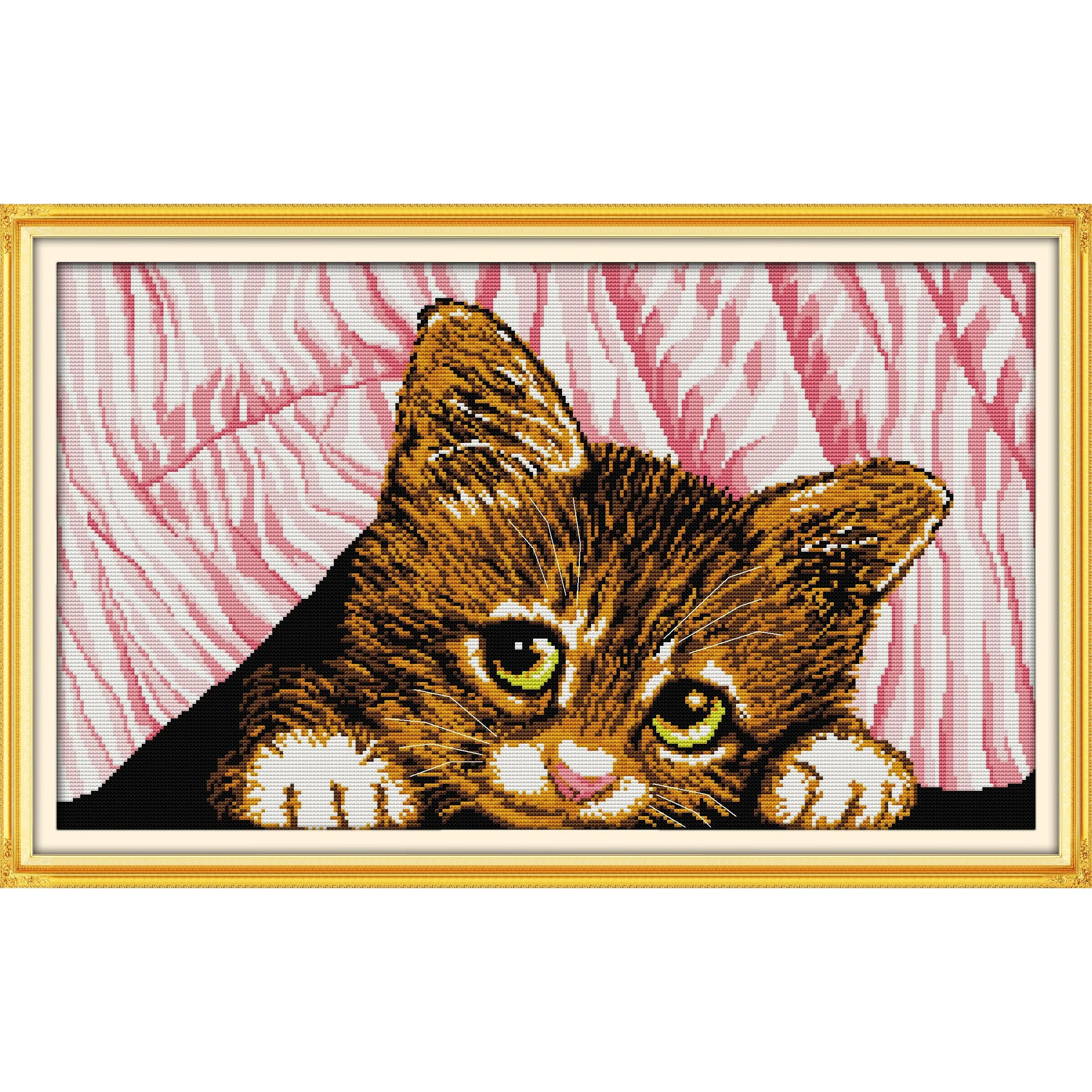 Soulgift News Набор для вышивки крестом с предварительной печатью, штампованная ткань Аида с нитками DMC, набор для вышивания - кошка за шторкой
Soulgift News Набор для вышивки крестом с предварительной печатью, штампованная ткань Аида с нитками DMC, набор для вышивания - кошка за шторкой