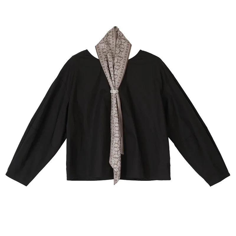 Nehe 2025 Корейская версия минималистичной хлопковой кофты с шелковым шарфом и круглым вырезом, женский весенний топ
Nehe 2025 Корейская версия минималистичной хлопковой кофты с шелковым шарфом и круглым вырезом, женский весенний топ