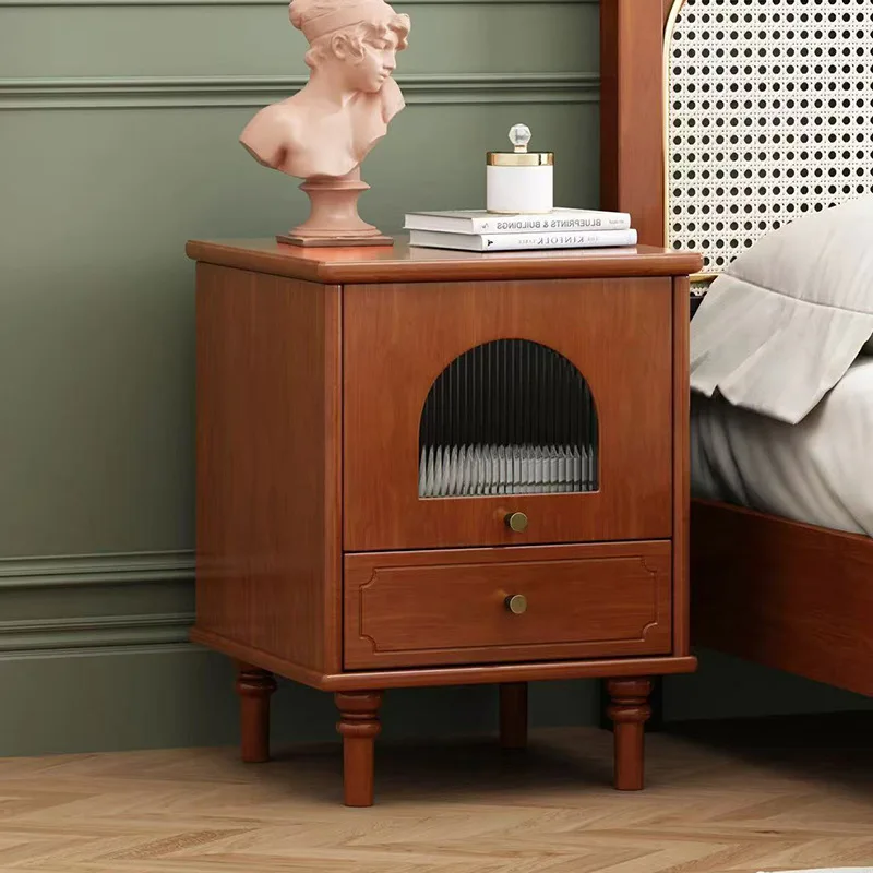 French retro solid wood bedside table, bedroom storage, household storage, small medium and ancient style light luxury
French retro solid wood bedside table, bedroom storage, household storage, small medium and ancient style light luxury