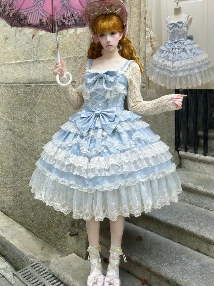 Japanese Y2k Sweet Lolita Sleeveless Strap Dress Cosplay Knee-Length Women Lace Bow Patchwork Elegant Ball Gown All Season
Japanese Y2k Sweet Lolita Sleeveless Strap Dress Cosplay Knee-Length Women Lace Bow Patchwork Elegant Ball Gown All Season