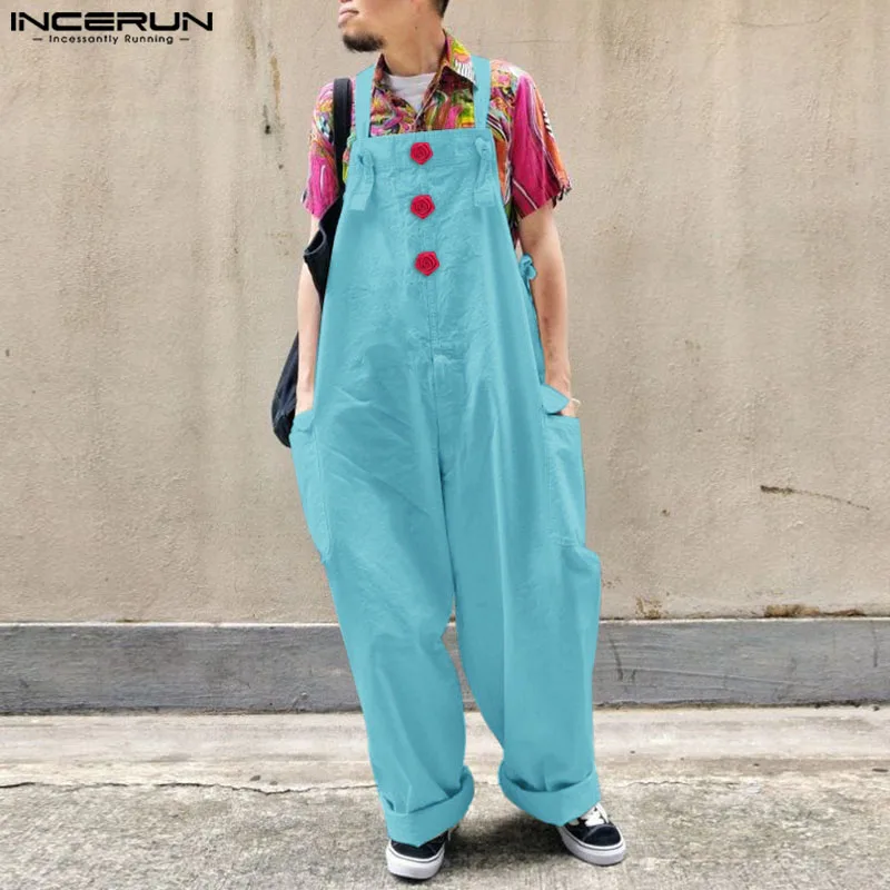 Men Jumpsuits Flower Decoration Oversize Sleeveless Straps Overalls Men Streetwear 2025 Fashion Wide Leg Rompers Pants INCERUN
Men Jumpsuits Flower Decoration Oversize Sleeveless Straps Overalls Men Streetwear 2025 Fashion Wide Leg Rompers Pants INCERUN