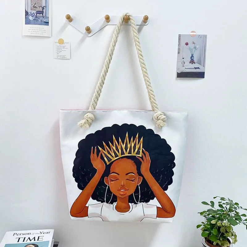 Versatile Tote Bag For Women, Portable Shopping Creative Women's Printed Thick Rope Beach Bag, Black Beauty
Versatile Tote Bag For Women, Portable Shopping Creative Women's Printed Thick Rope Beach Bag, Black Beauty