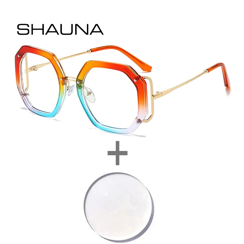 SHAUNA Retro Polygon Square Rivets Women Prescription Glasses Fashion Myopia/Hyperopia/Progressive Men Optical Lens with Recipe
SHAUNA Retro Polygon Square Rivets Women Prescription Glasses Fashion Myopia/Hyperopia/Progressive Men Optical Lens with Recipe