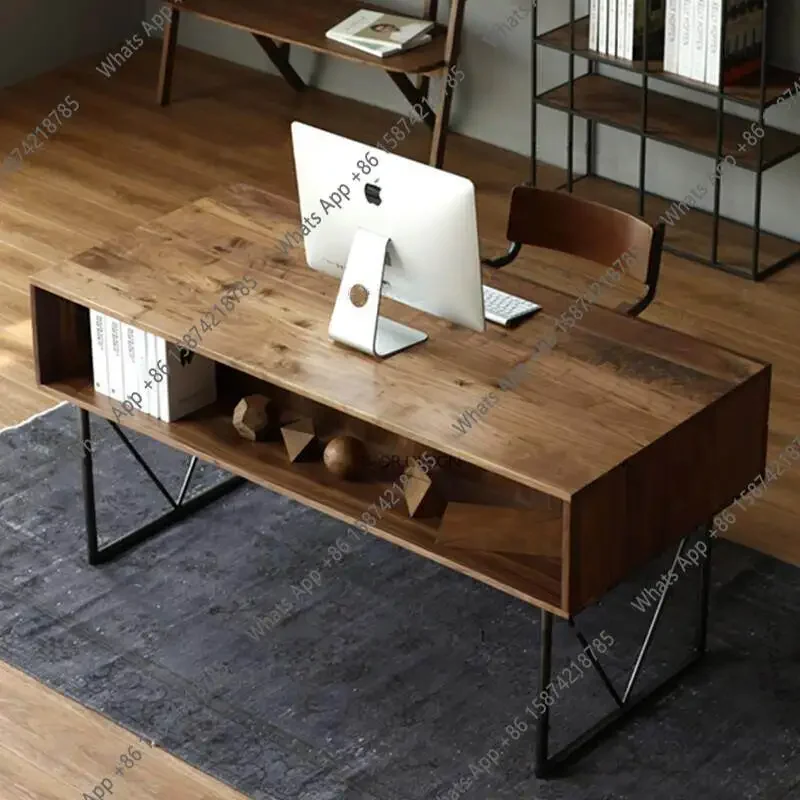 C Nordic American Wrought Iron Desk With Drawers, Writing Desk Covered With Ancient Creative Solid Wood Boss Desk, Computer Desk
C Nordic American Wrought Iron Desk With Drawers, Writing Desk Covered With Ancient Creative Solid Wood Boss Desk, Computer Desk