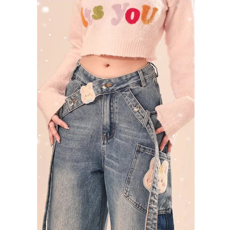 Blue Womens Jeans Printing High Waist Straight Baggy Denim Pants Europe and America Fashion Y2K Female Wide Leg Denim Trouser
Blue Womens Jeans Printing High Waist Straight Baggy Denim Pants Europe and America Fashion Y2K Female Wide Leg Denim Trouser