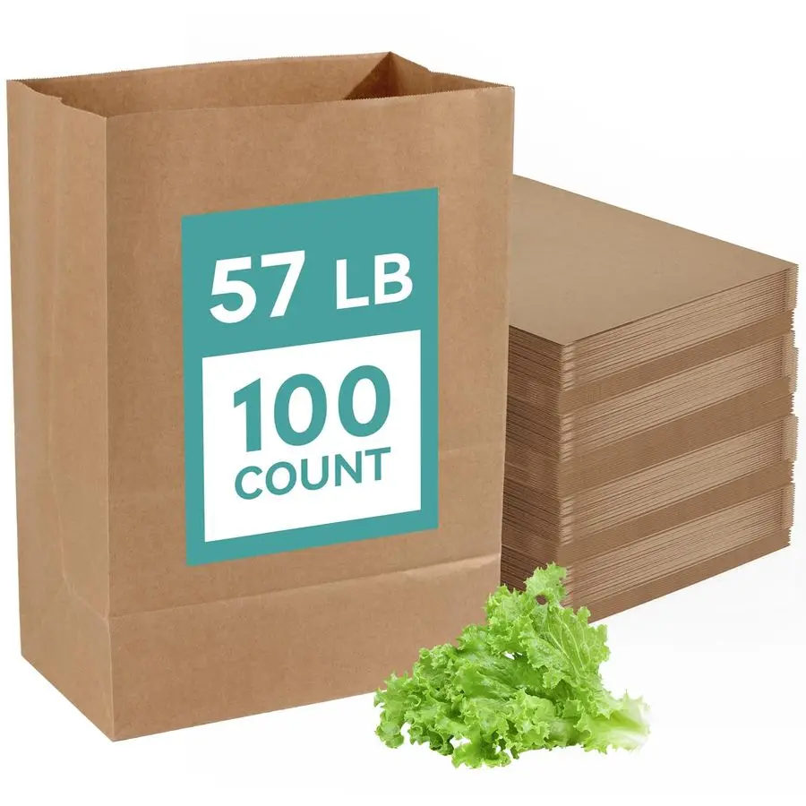 100 штук, 57 фунтов, бумажные пакеты для продуктов, большие коричневые крафт-пакеты для хранения и покупок
100 штук, 57 фунтов, бумажные пакеты для продуктов, большие коричневые крафт-пакеты для хранения и покупок