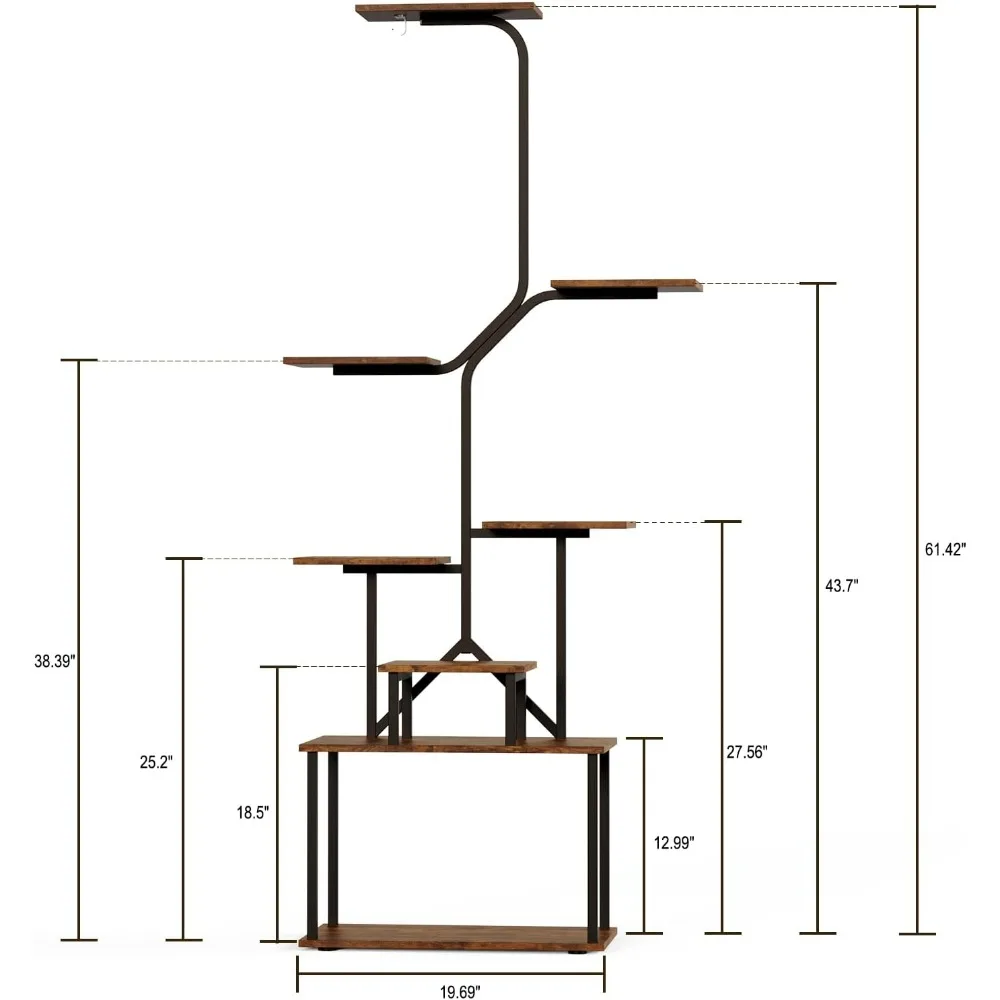 Plant Stand Indoor with Grow Lights, 8 Tiered Indoor Plant Shelf, 63" Tall Plant Stand for Indoor Plants Multiple
Plant Stand Indoor with Grow Lights, 8 Tiered Indoor Plant Shelf, 63" Tall Plant Stand for Indoor Plants Multiple
