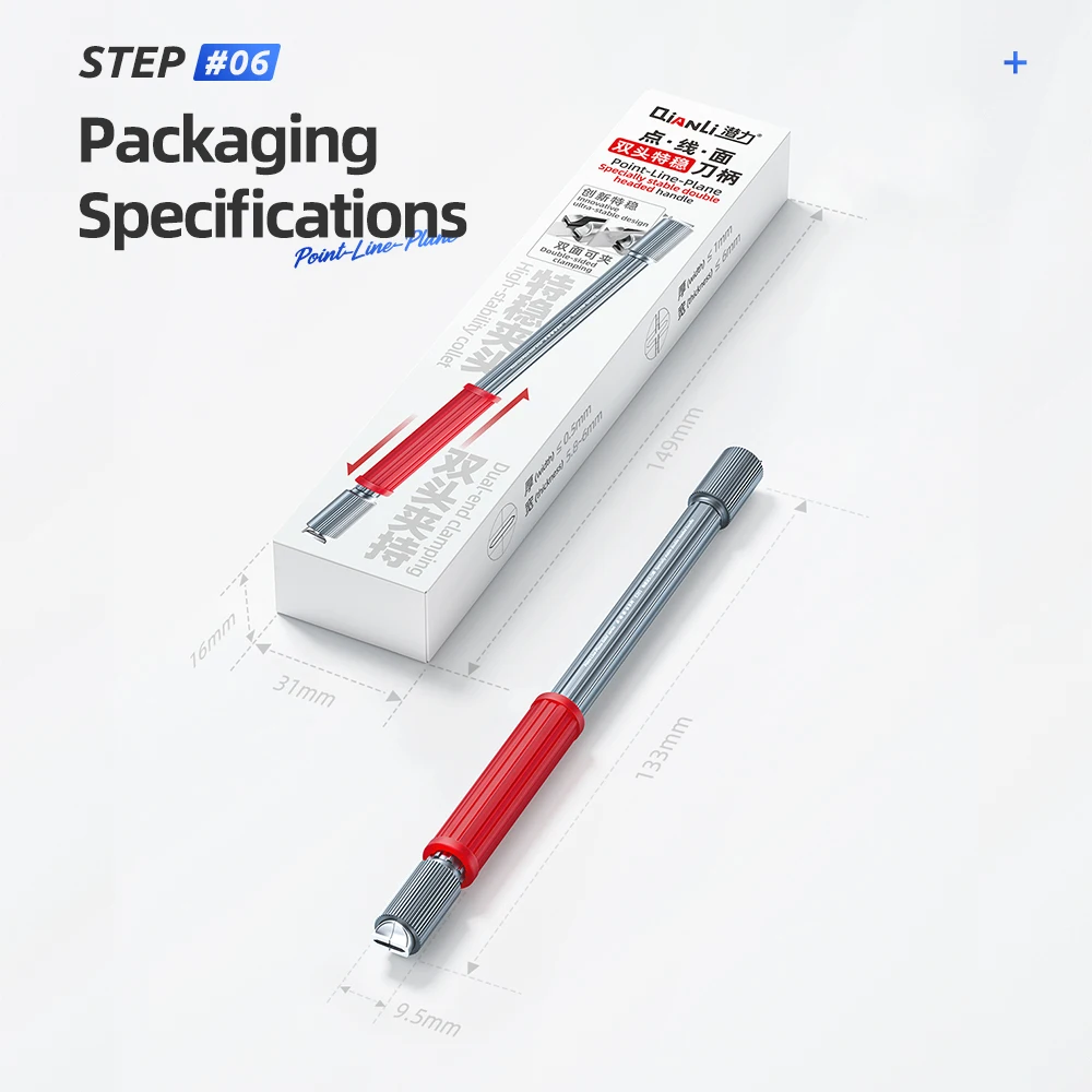 QianLi Двусторонняя ручка лезвия, высокая стабильность, двухступенчатая конструкция, цанга, совместимая с горизонтальным вертикальным зажимом для ремонта телефона
QianLi Двусторонняя ручка лезвия, высокая стабильность, двухступенчатая конструкция, цанга, совместимая с горизонтальным вертикальным зажимом для ремонта телефона