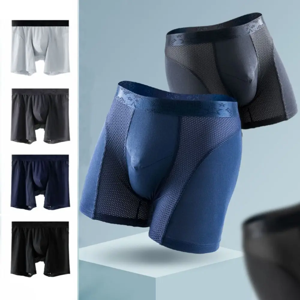 Comfortable Solid Color Men's Boxer Briefs Thin Mid Waist Mesh Boxer Shorts Underpants Simple Underwear for Men Swimming
Comfortable Solid Color Men's Boxer Briefs Thin Mid Waist Mesh Boxer Shorts Underpants Simple Underwear for Men Swimming